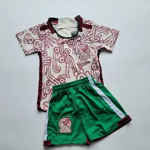 White Seleccion Mexicana Kid's jersey Futbol Soccer Mexico uniforms