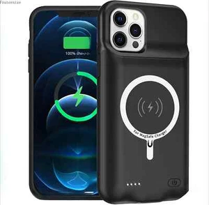 Coque Chargeur Batterie Intelligente 10000mAh pour iPhone 12/12 Pro Housse de Charge Sans Fil - Photo 1 sur 6