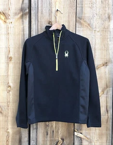 Spyder Quarter Zip Black Sweater Mens Sz Small - Picture 1 of 5