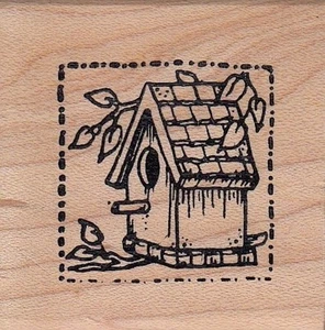 Estampilla de goma montada en madera para pajarera 1 1/2 x 1 1/2" envío gratuito - Imagen 1 de 2