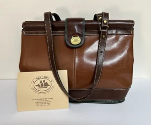 Vintage Brahmin Large Leather Tote Shoulder Handbag - Picture 1 of 11