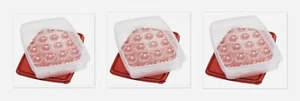 Rubbermaid Red Deviled Egg Tray Keeper Each Holds 20 Jumbo Eggs Set of 3 - Picture 1 of 1