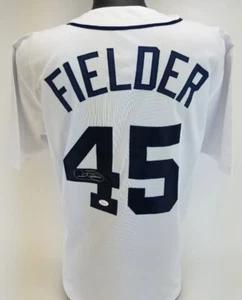 Cecil Fielder Autographed/Signed Detroit Tigers Custom Jersey (JSA Witness COA) - Picture 1 of 5