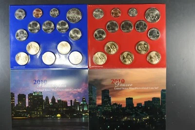 2010 P&D Uncirculated US Mint Set P&D 28 coins UN-OPENED MINT BOX - Image 1 of 3