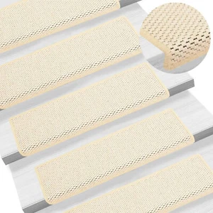 Lechnical Self-adhesive Stair Mats Sisal- 15 pcs 65x25 ,Stair Y3P2 - Picture 1 of 7