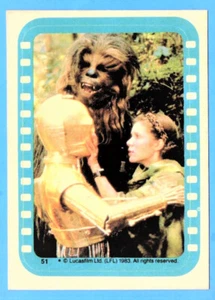 Pegatina Chewy Leia C-3PO 1983 Topps El Retorno del Jedi Serie 2 # 51 (ex-mt) - Imagen 1 de 2