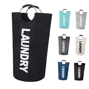 Large Laundry Basket, Laundry Hamper Stands Up Well, Laundry Bag with 90L Black - Picture 1 of 7