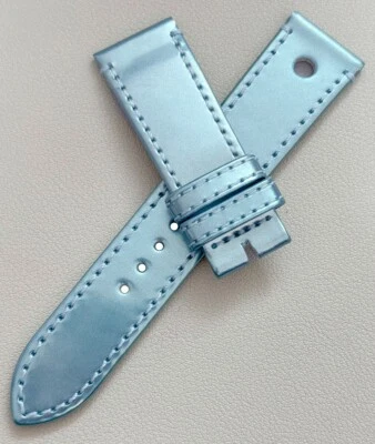 Correa de reloj para mujer FENDI 20mm x 18mm azul metálico de cuero genuino Foto 1 de 3