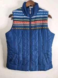 Vintage Mountain Lake Best Women's 80s 90s Blue Puffer Size Large - Picture 1 of 9
