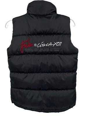 Chaleco acolchado FUBU Circa XCII negro y rojo bordado cremallera completa niños talla 7 grande Foto 1 de 4