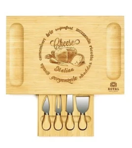 ROYAL CRAFT HOLZ einzigartige Bambus Wurstwaren Brett Käse Platte Serviertablett XL - Bild 1 von 4
