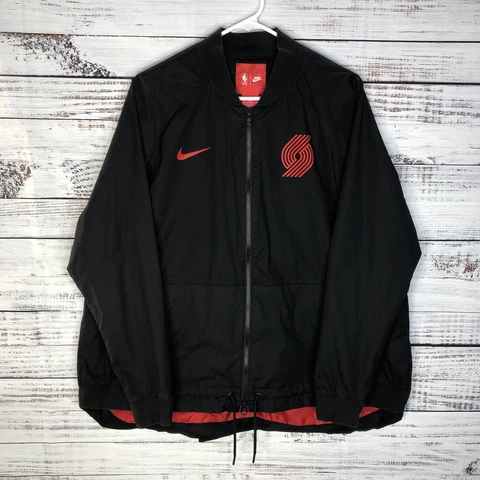 Nike NBA Portland Trail Blazers Rip City Varsity Bomber Jacket Black Women’s XL Cover