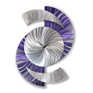Handcrafted Modern Metal Wall Clock – Unique Abstract Design, Contemporary Art - Picture 1 of 8