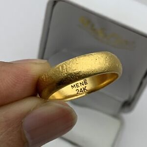 Designer MENE 24K GOLD BAND RING 5.73mm Wide  SZ:10 ~  13.80GRAMS ~ COA