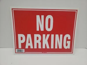 5 Pack, No Parking Sign 9"x12" Durable Plastic, Weatherproof, Bright Visible - Picture 1 of 2