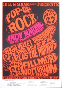 VELVET UNDERGROUND & NICO - ANDY WARHOL - FRANK ZAPPA - 1966 Poster BG 8-3 MINT - Picture 1 of 1