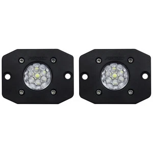 Rigid 20641 Ignite Flood Diffused White Rectangle LED Lights Pair Kit Set Black - Foto 1 di 10