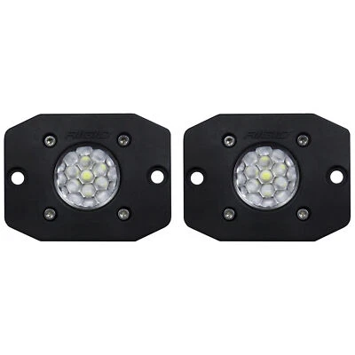 Rigid 20641 Ignite Flood Diffused White Rectangle LED Lights Pair Kit Set Black - Image 1 of 4