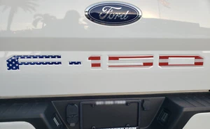 american flag reflective letters compatible with FORD F-150 logo tailgate insert - Foto 1 di 3
