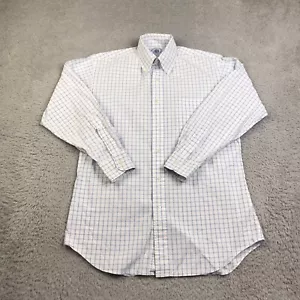 J Press Shirt Mens S Blue Windowpane Plaid Button Down Long Sleeve Made In USA - Picture 1 of 9