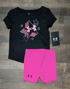 New! Baby Girl's Under Armour Tank Top and Shorts Outfit 12M 18M 24M - Picture 1 of 3