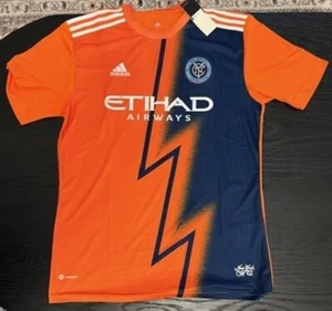 NYCFC 2022 Away Jersey Orange Bolt Jersey - Picture 1 of 2