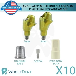 10X Winkel Multi Unit 17° 1,4mm Slim Abutment CAD/CAM Set Int Hex 2,0mm - Bild 1 von 7
