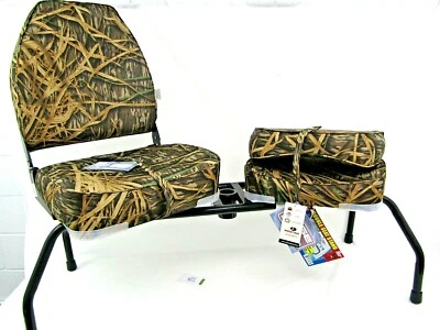 Wise Portable Double Seat Stand w/2 Low Back Folding Camo Seats/Swivels/Bases Foto 1 de 4