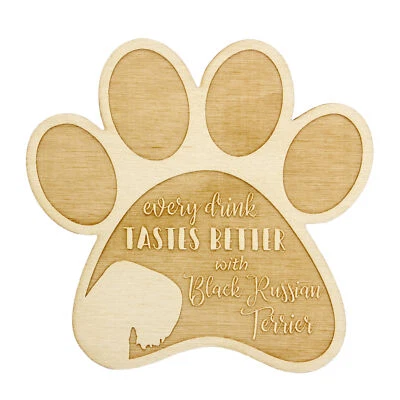 Terrier noir russe sous-verre en contreplaqué Art-Dog Foto 1 de 4