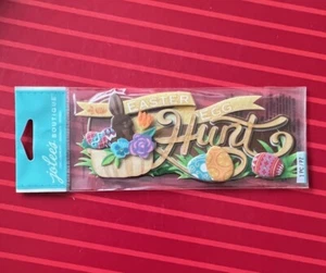 EASTER HUNT W/ CHOCOLATE BUNNY & EGGS 3D TITLE STICKER JOLEE'S $1.50 SHIPPING - Picture 1 of 2