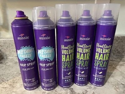 5 Aussie Instant Freeze Hairspray Head strong Strong Hold 10oz each - Image 1 of 2