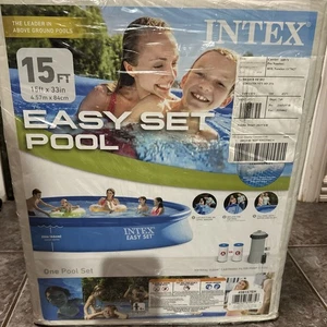 Intex Easy Set 15ft x 33in Inflatable Kid Family Swimming Pool with Filter Pump - Picture 1 of 5