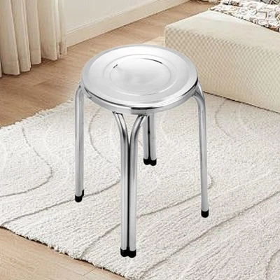 Stacking Stool Stainless Steel Metal Stool for Garden Office Indoor Outdoor - Image 1 of 2