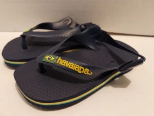 Havaianas Kleinkind Riemen Baby Flip Flops Sandalen (Größe 6C) blau Fersenriemen neu ohne Etikett - Bild 1 von 5