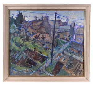 Jean Lunn (XX / XXI) Oil On Board. Back Gardens, Corfe - Picture 1 of 3