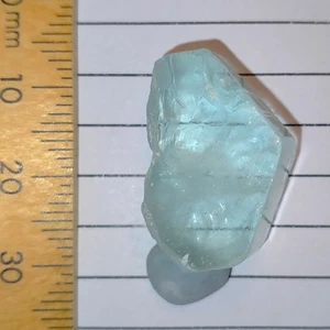 Blue Aquamarine crystal natural rough gemstone Beryl Aqua Shigar 31.5ct - Bild 1 von 8