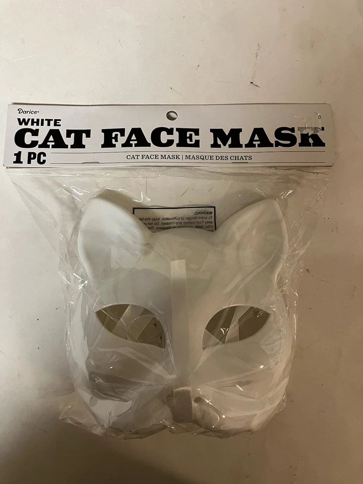 Маска Darice White Cat Masquerade Halloween Mardi Gras - Изображение 1 из 3