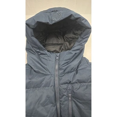 Mondetta Ladies' Mid-Length Puffer Jacket Hooded Down Filled Navy Size S Pockets - Image 1 of 4