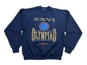 Vintage Atlanta Olympia Olympiade Sweatshirt Herren Large blau 1996 Rundhalsausschnitt 90er - Bild 1 von 7