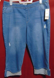 Damen-Caprihose Größe L helle Waschung Used-Look mittelhoher Bund NEU mit Etikett! - Bild 1 von 4