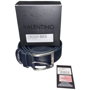 Men’s Valentino Belt Blue Leather Buckle Belt Size 32" Waist Brand New RRP £70 - Picture 1 of 11