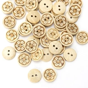 Pack of 50pcs 1/2 Inch Buttons for Sewing, Coconut Shell Flower Wooden Button... - Picture 1 of 9