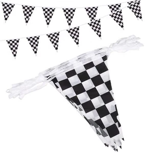 Reusable Party Decoration Pennant Banner, 21pcs Black & White Checkered Flags... - Picture 1 of 7