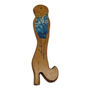Wooden Boot Hand Painted Texas Bluebonnets Wall Hanging Decor - Picture 1 of 5