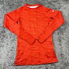Nike Pro Combat Shirt Boy Medium Orange Dri-Fit Fitted Long Sleeve Crewneck