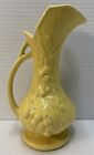 Vintage 1940’s Nelson McCoy Grapes & Leaf Pattern Pitcher Glossy Butter Yellow