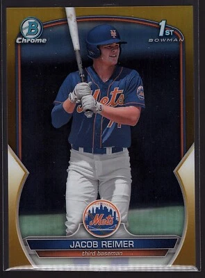 2023 1st Bowman Chrome Jacob Reimer RC Gold Refractor 18/50 #BCP-181 - Image 1 of 2