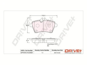 DP1010.10.0900 DR!VE+ BRAKE PAD SET, DISC BRAKE FRONT AXLE FOR MERCEDES-BENZ - Picture 1 of 6