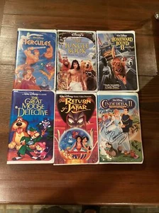 Disney VHS lot Jungle Book Cinderella Hercules Great Mouse Homeward Bound Jafar - Picture 1 of 1