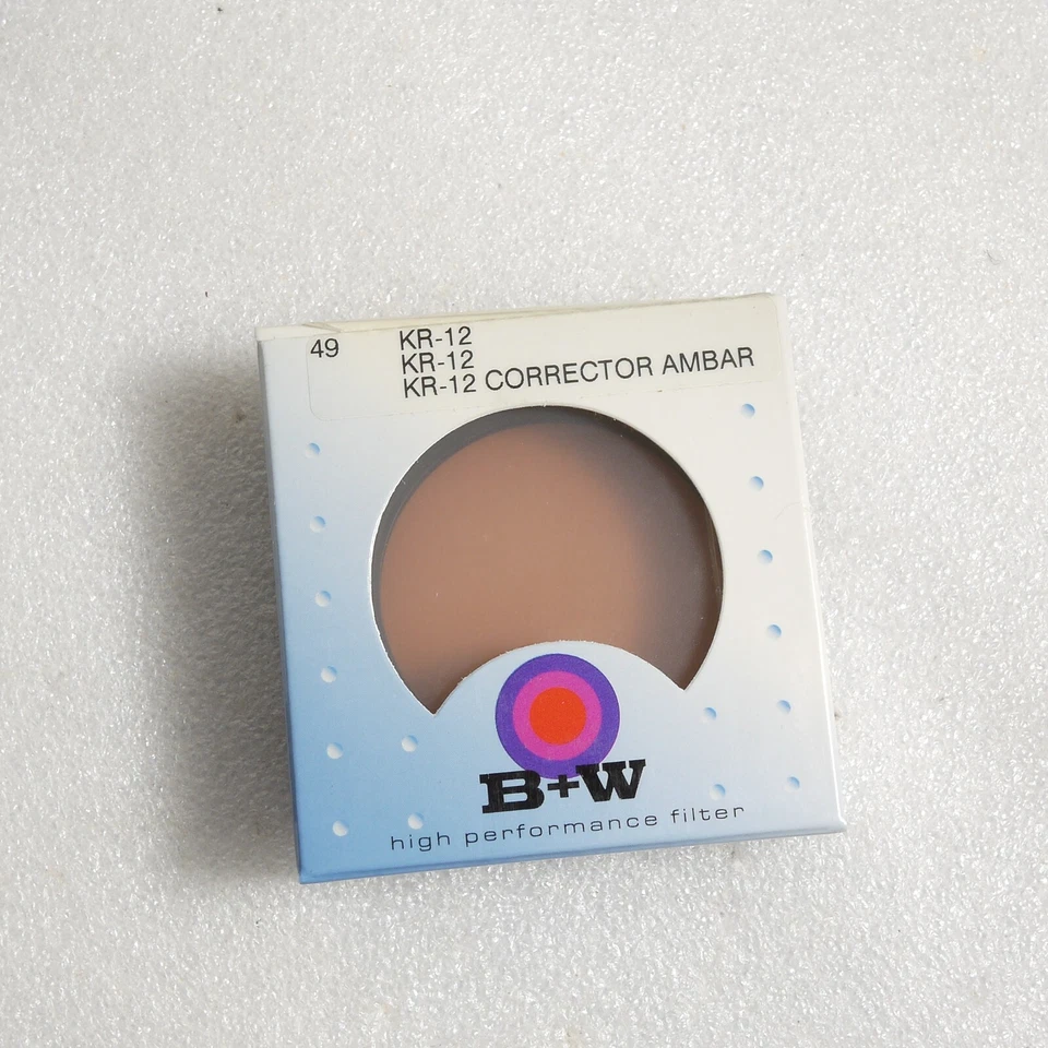 B+W 49mm KR-12 Corrector Amber Filter 35mm SLR Film DSLR Digital Genuine NEW - Image 1 of 1